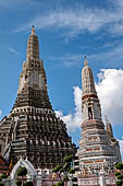 Bangkok Wat Arun - The Phra Prang with one of the four corner satellite prangs.  